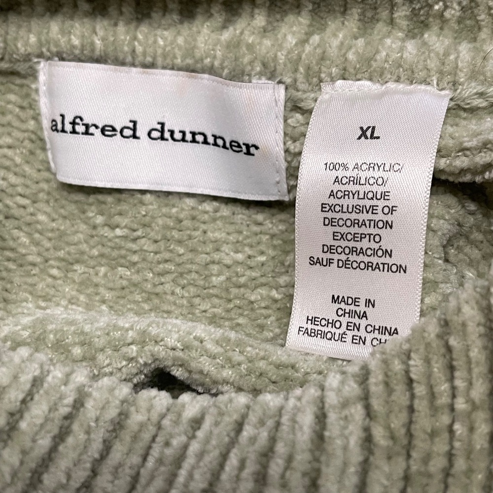 Alfred Dunner Women's XLarge Beaded Embroidered Floral Chenille Collared Sweater - Picture 3 of 14